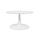 Milton & Oldbrook Table Basse Ø 80 cm Prague Look Marbre Blanc