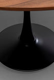 Kare Design Schickeria Table Basse en Noyer, Noir/Marron, diamètre 80 cm, Table d'appoint, Table de Salon, Aspect Bois, Structure en Acier, Ronde, rétro