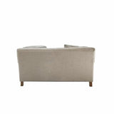 Loberon Canapé Isa en velours de polyester, bois de pin, env. 80 x 224 x 95 cm, lin