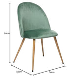 Atmosphera - Chaise Slano - Vert céladon - Velours - Pieds métal Imitation hêtre