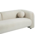 Vente-unique-Canapé 3 Places en Velours Beige OVOTAS