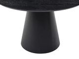 Vente-unique - Table à Manger Ronde 4 Personnes placage frêne - Noir - ANTALIZA