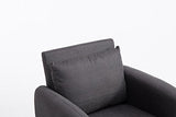 CLP Fauteuil de Salon Tilgard en Tissu I Fauteuil Confortable Rembourrée avec accoudoirs et Dossier Pieds en Bois Solide I Couleur : Gris foncé