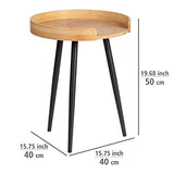 WENKO Petite Table Basse Ronde, Table d'appoint Bout de canapé Bois, Table d'appoint pour Le Salon, Meuble de Salon Tendance Pied métal Noir, Bois Bambou, Ø 40 x 50 cm