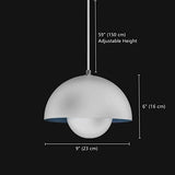 inBEKEA Lampe suspendue de style nordique pour restaurant, lampe suspendue en métal, mini 1 lumière, lampe suspendue macaron moderne en noir (blanc)