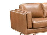 Vente-unique - Canapé 3 Places 100% Cuir de Buffle Premium Marron Vintage Danila