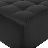 Canapé Convertible 3 Places en Cuir PU Noir Elégant Capitonnage Décoratif Aberdeen