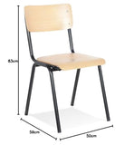 KADIMA DESIGN Parvati Classique Chaise avec Dossier Bois Clair (Natural) 49,5 x 59 x 83