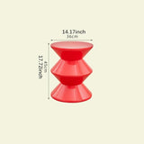 Qianly Tabouret de Canapé, Table de Chevet, Forme Unique, Tabouret D'appoint, Petite Table de Nuit, Siège à Langer pour La Décoration de La Chambre de Bé, Rouge, 3 Niveaux