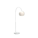 CCLIFE Lampe Lampadaire à arc salon courbée, Lampe arceau moderne en chrome Lampadaire sur pied marbre, Couleur: Blanc, réglable en hauteur 130-180cm