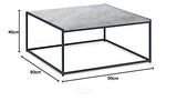 Julian Bowen Table basse carrée Staten, effet béton/noir