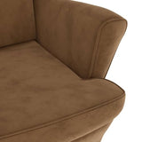 QJBSAVVA Fauteuil marron en velours moderne avec assise et dossier rembourrés, 74 x 84 x 100 cm, confortable pour salon, chambre à coucher et balcon