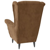 QJBSAVVA Fauteuil marron en velours moderne avec assise et dossier rembourrés, 74 x 84 x 100 cm, confortable pour salon, chambre à coucher et balcon