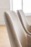 Kare Design Chaise East Side, Beige/Noir, Aspect Velours, Lot de 2, Élégant, Chaises Salle a Manger, Deco Intérieur, Decoration Chambre, Cuisine, 83x48x57 cm (H/L/P)