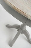 Générique Table à Manger Ronde sur piédestal avec 2 tiroirs cachés 120 L x 120 P x 78 H cm Plateau en Bois Dur d'acacia délavé à la Chaux Table à Manger en Bois Bleu Marine 5 Couleurs