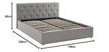 BAÏTA - Lit Coffre Tissu Bahia Gris 140x190 sommier Inclus