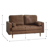 Julian Bowen Henley Canapé 2 Places Simili Cuir Marron, Similicuir, 2 Seater