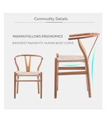 Lan Xin-JP Chaise de Bureau, Chaises de Salle à Manger en Bois Nordique Wishbone Bras Salon Cuisine Bureau extérieur chaises de Salle à Manger Ergonomique Meubles de Maison de Luxe(S)