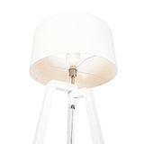QAZQA puros - Lampe de table trépied/tripode - 1 lumière - H 1450 mm - Blanc - Moderne - éclairage intérieur - Salon I Chambre I Cuisine I Salle à manger
