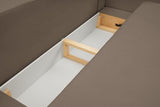 WFL GROUP Canapé-lit 3 Places Greta avec Coffre de Rangement - Design Scandinave Unique - Sofa Convertible avec Fonction Lit - Marron