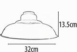 LEDSone Abat-jour de plafond industriel moderne en métal, grand abat-jour courbé de 32 cm, facile à installer, pour salon, cuisine, couloir (plaque réductrice gratuite) (Bleu Clair)