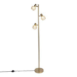 QAZQA mesh - Lampadaire - 3 lumière - H 150 cm - Doré - Moderne, Design - éclairage intérieur - Salon I Chambre
