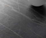 DeLife Table-à-Manger Escina Céramique Laminam®Noir Désir Marron 200x100 cm Piètement Aluminium