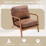 Fauteuil d'appoint moderne avec cadre en bois pour salon, chambre à coucher, bureau ou café