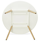ALTEREGO Table de Cuisine Ronde Design Blanc 120x120x75 cm Table Ronde pouvant accueillir 6 Personnes.