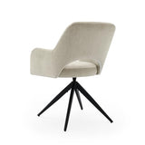 Lot de 2 Chaise de Salle à Manger Pivotante: Chaises Velours Salle à Manger avec Accoudoirs et Mémoire de Position - Pieds Métal Design Moderne & Confortable (Beige, 2er)