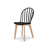 Kosmi Chaise de Salle à Manger EMY Noire avec Pieds en Bois