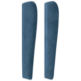 vidaXL Tête de Lit avec Oreilles Meuble de Chambre à Coucher Accessoire de Lit Double Tête de Cadre de Lit Bleu Foncé 163x23x118/128 cm Velours