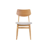 Miliboo Chaises scandinaves en Bois Clair et Tissu Gris Clair (Lot de 2) ELION