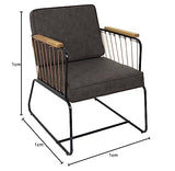 HOME DECO FACTORY - HD7163 Fauteuil Contemporain - Conçu pour Confort et Élégance - Assise Confortable - Pieds en Fer - Dimensions 63x79x73 cm - Hauteur d'Assise 43 cm - Couleur Marron