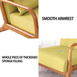 OLSKFUH Chaise De Loisirs pour Chambre À Coucher, Fauteuil en Cuir, Chaise D'Appoint Rétro du Milieu du Siècle Rembourrée avec Cadre en Bois, Chaise De Lecture Confortable,Blue-Size