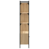 vidaXL Bibliothèque avec Portes, Étagère à Livres avec Rangement, Meuble à Livres, Paravent de Salon Bureau, Industriel, Chêne Sonoma Bois d'Ingénierie