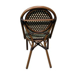 METRO Professional Chaise de terrasse NEUVILLE, Aluminium/rotin PE, 45 x 55 x 88 cm, empilable, Marron/Beige