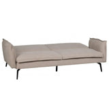 IXIA - Canapé-Lit Beige Tissu Lin Pied métal 214cm