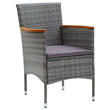 Generisch Kangmusi 310567 Lot de 4 chaises de jardin en polyrotin Gris