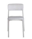 KAYELLES Lot de 2 chaises contemporaines de Cuisine, Chambre ou Salle à Manger en polypropylène avec Confortable Coussin en Simili Cuir rembourré intégré Rim (Gris Clair)