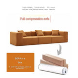 BEDOIN Combinaison de module de canapé de compression en éponge complète, canapé en tissu italien de petite taille, emballage sous vide, démontage et lavage marron, 260 x 100 x 62 cm
