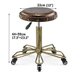 Knjlwa Roulant Autour du Tabouret de Levage de gaz hydraulique de Pivot de Chaise de Massage de Salon, Taille réglable de 44~59cm pour la Coiffure manucure Tatouage Cuisine Bar Salon Spa, Bronze