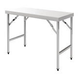 Vogue Table pliante en acier inoxydable poli, taille : 900 (H) x 1200 (L) x 600 (P) mm, utilisation intérieure et extérieure, CB905