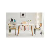 Kosmi Chaise de Salle à Manger Moutarde Style Vintage avec accoudoirs
