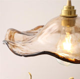 1 lumière intérieure suspendue for îlot de cuisine, luminaires suspendus en verre à tête , finition dorée, lampe à suspension moderne de forme ondulée for salle à manger, chevet, entrée, café, restaur
