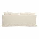 Loberon Larchwood Charmant canapé style maison de campagne, housses amovibles et lavables, rembourrage doux, avec six coussins, siège, canapé, bois de chêne, lin