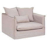 Paris Prix Atmosphera Créateur d'intérieur - Fauteuil XL Odilon 117cm Beige Lin