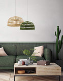 LUSSIOL Luminaire Phuket 60, suspension bambou, 60 W, naturel, ø 60 x H 33 cm