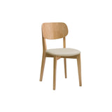 Miliboo Chaises Vintage en Bois Clair chêne et Tissu Beige (Lot de 2) Lucia
