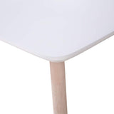 Beliani Table de Salle à Manger 150 x 90 cm en MDF Blanc Mat et Bois d'Hévéa Clair Santos